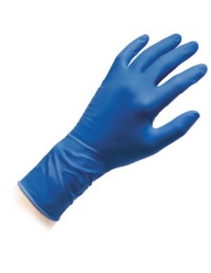 Guanti in lattice High Risk blu senza polvere Reflexx R98