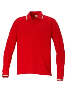 Polo Piquet 100% Cotone Manica Lunga con Profili Italia in Contrast... 2