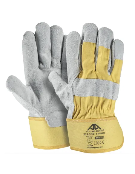 Guanti pelle tela S6580 Active Gear-Riberti Antinfortunistica