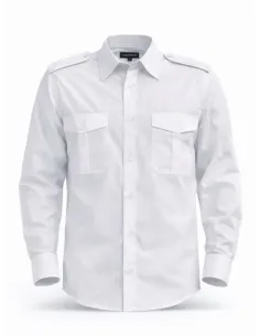 Camicia bianca per uniformi manica lunga con portagradi uomo 2