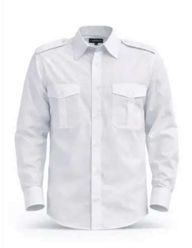 Camicia bianca per uniformi manica lunga con portagradi uomo
