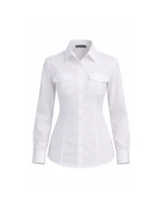 Camicia da donna manica lunga per uniformi bianca con portagradi - Riberti Shop 2