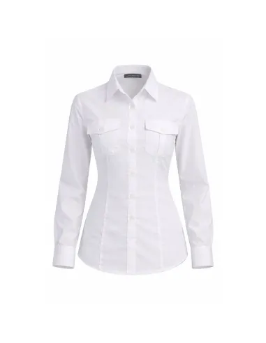 Camicia da donna manica lunga per uniformi bianca con portagradi - Riberti Shop