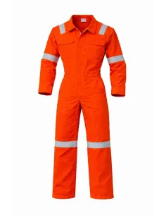 Professional cotton work coverall with reflective strips 2